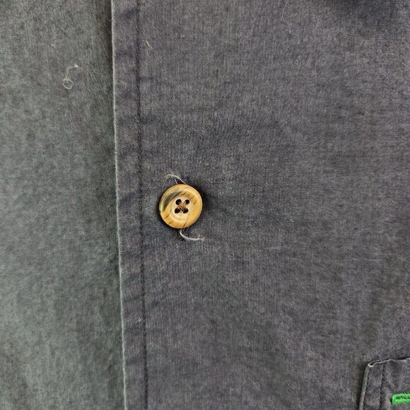 Tommy Hilfiger Hawaiian Shirt Mens Medium Blue Palm Trees Vintage Beach VTG - Picture 9 of 16